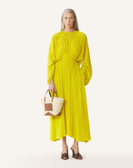 Robe Cintrée En Charmeuse Yellow | Lanvin Women