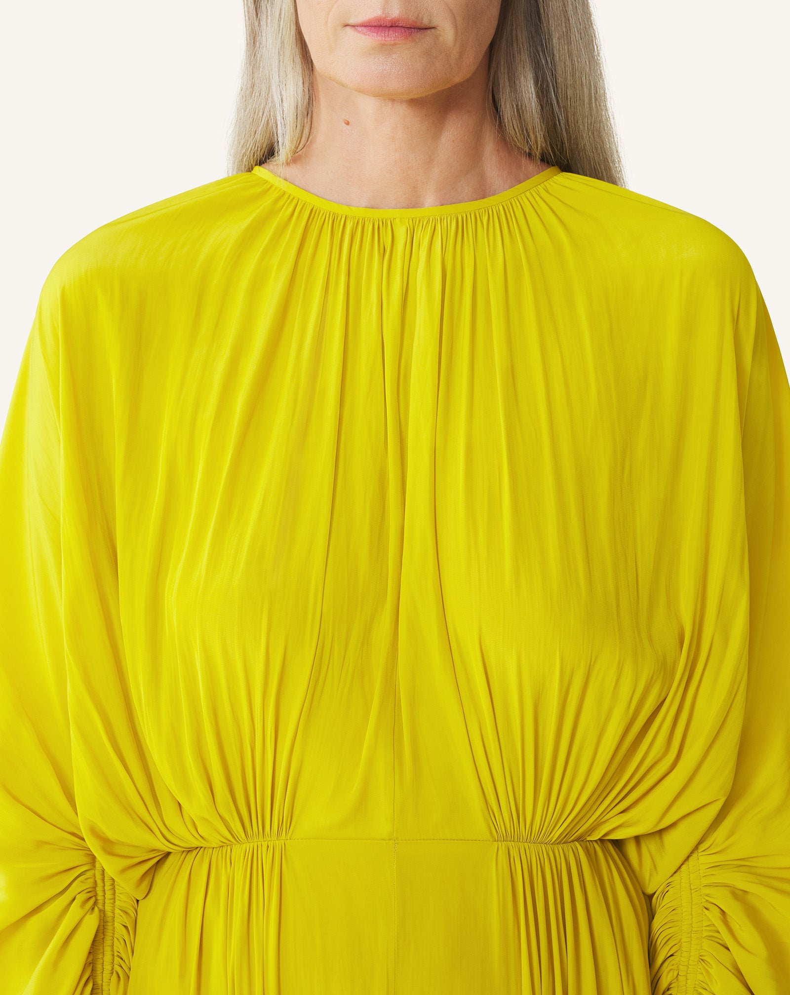 Robe Cintrée En Charmeuse Yellow | Lanvin Women