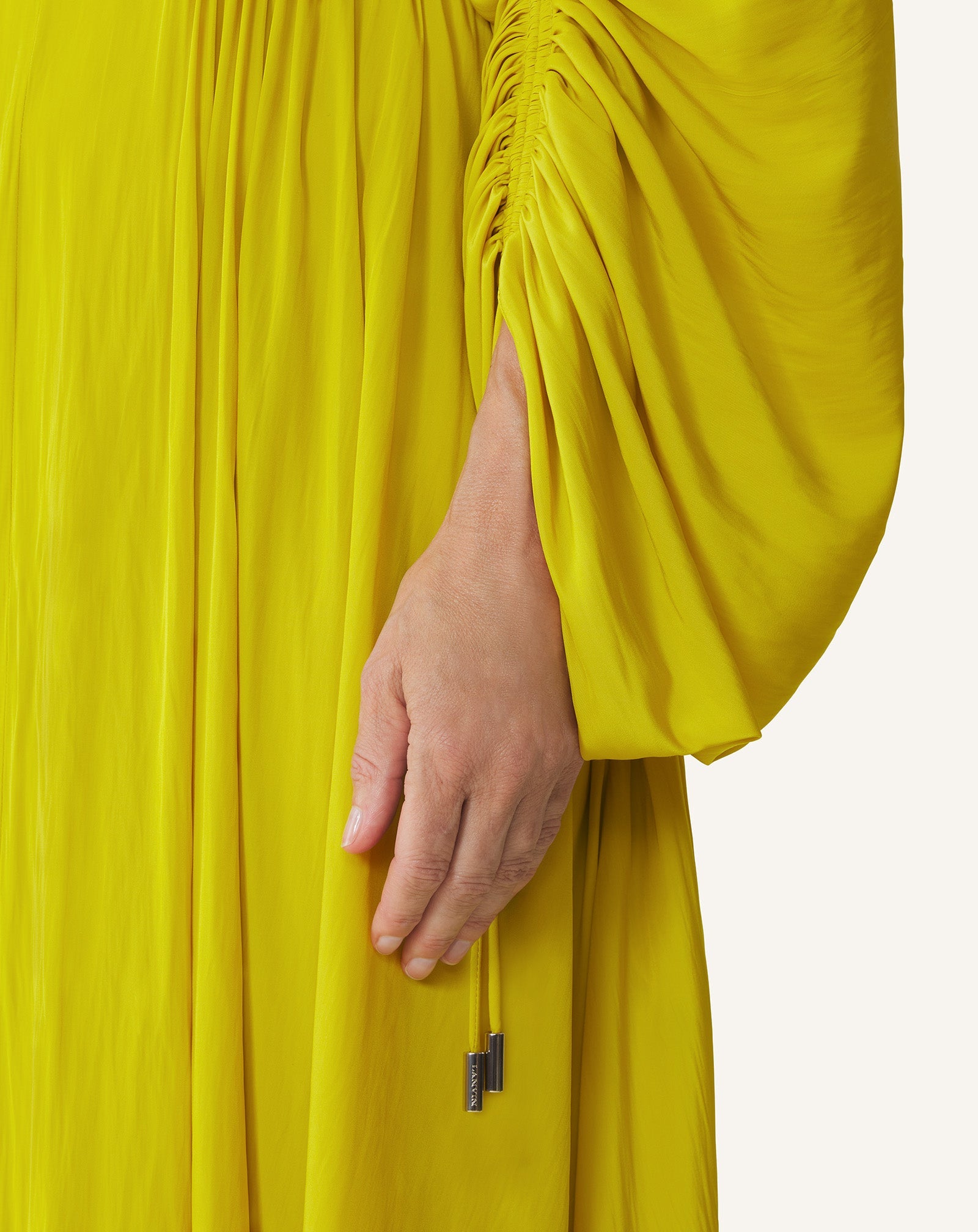 Robe Cintrée En Charmeuse Yellow | Lanvin Women