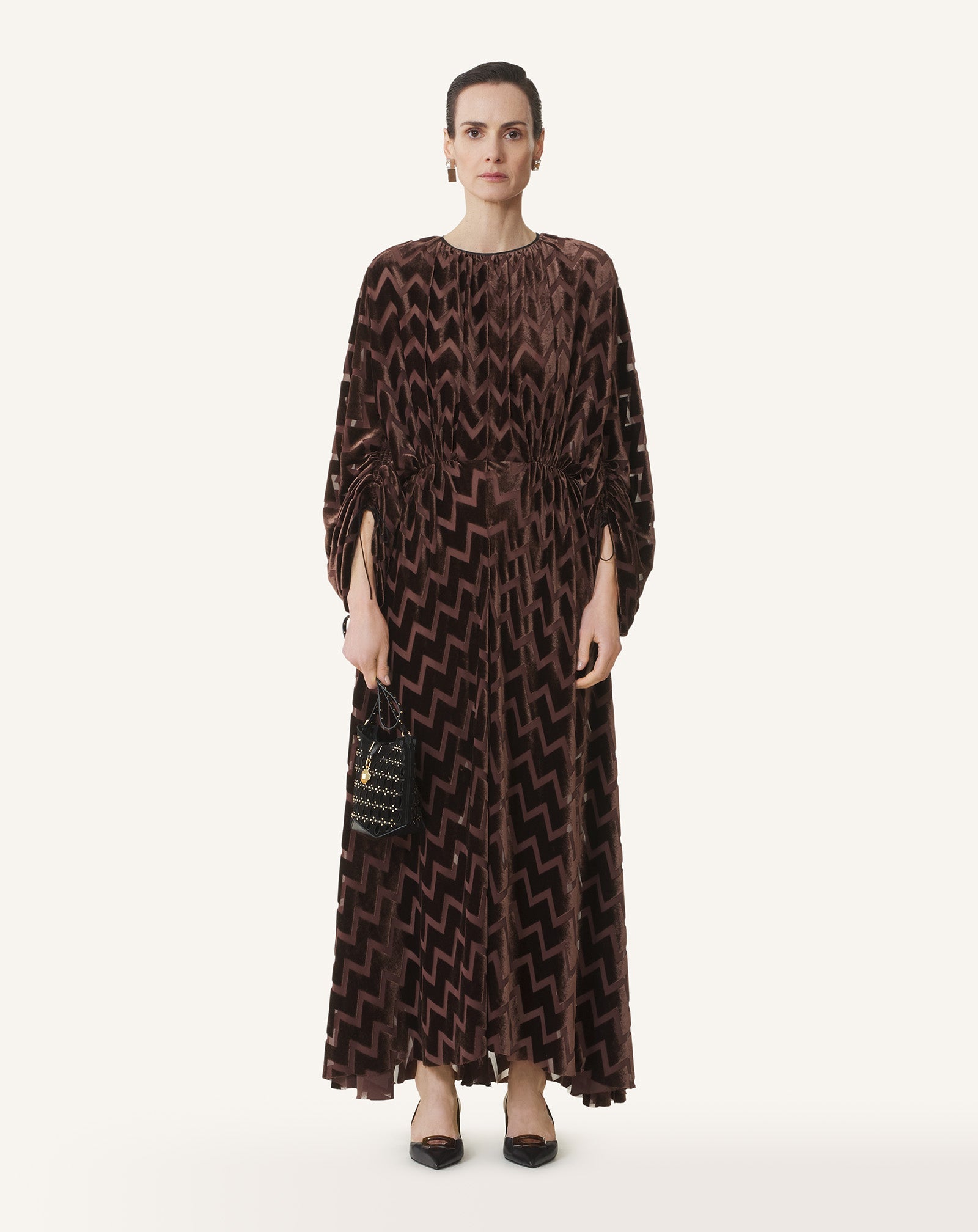 Brown Devoré Velvet Dress | Lanvin Women