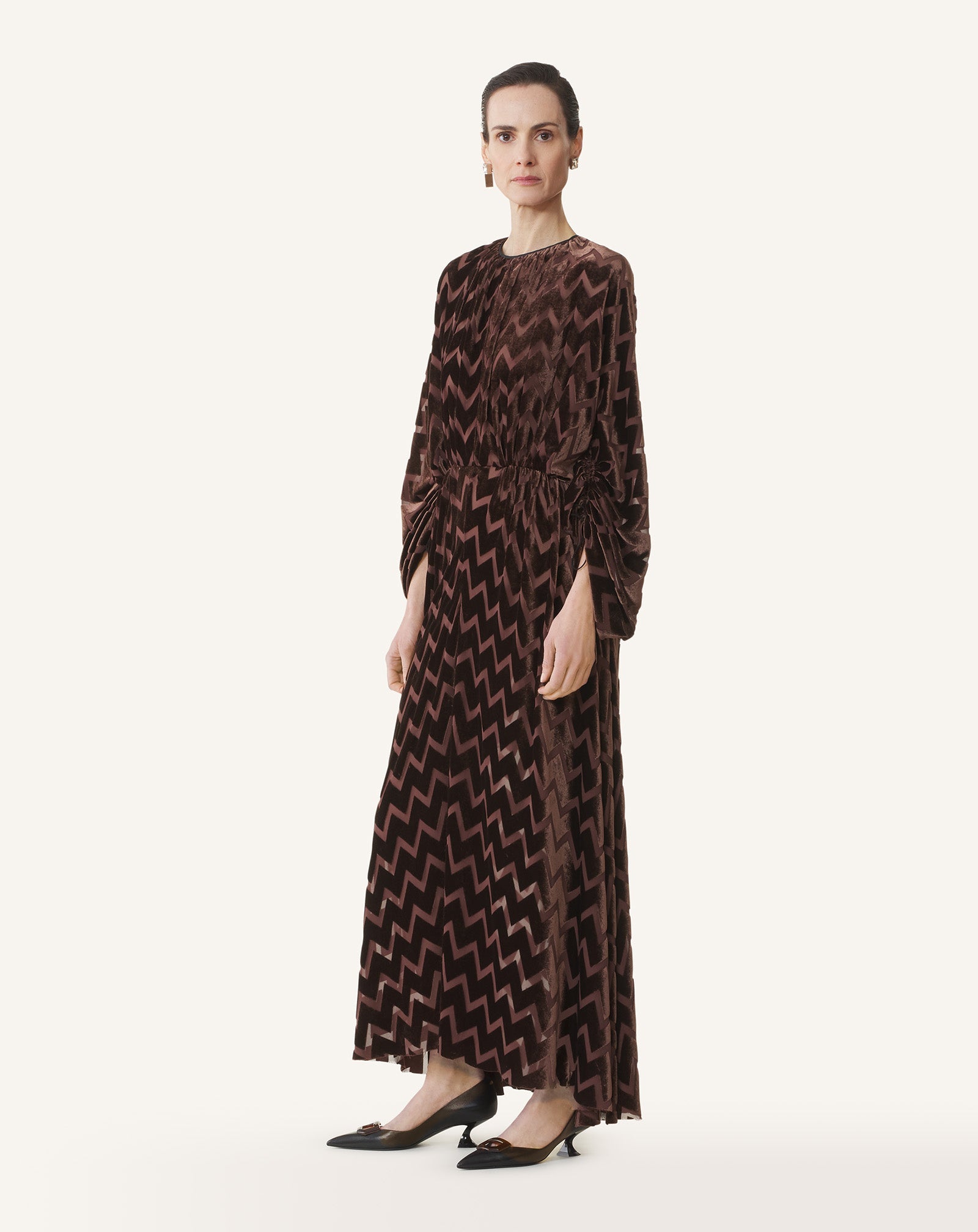 Brown Devoré Velvet Dress | Lanvin Women