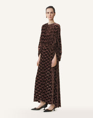 Brown Devoré Velvet Dress | Lanvin Women