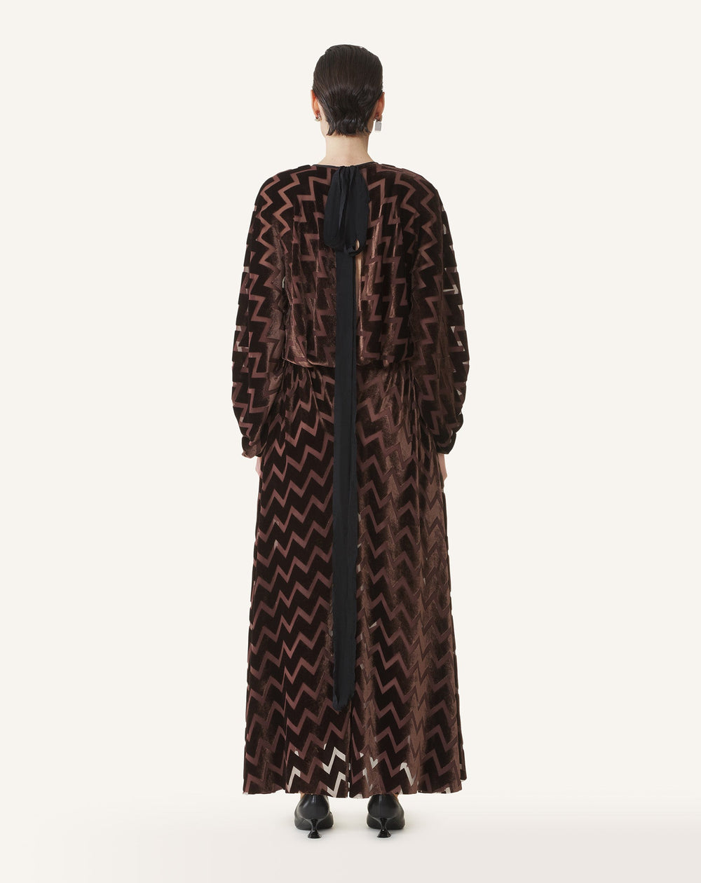 Brown Devoré Velvet Dress | Lanvin Women