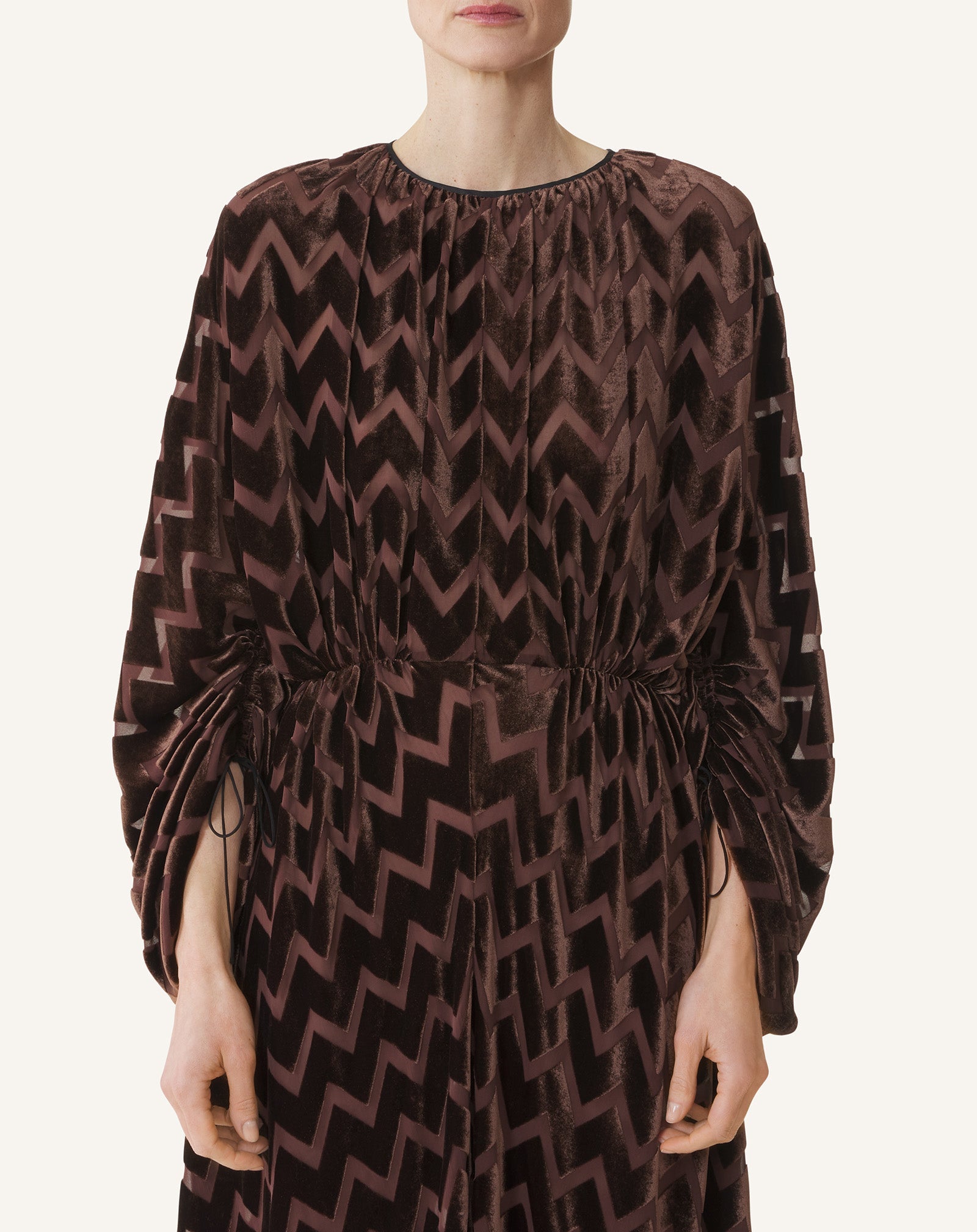 Brown Devoré Velvet Dress | Lanvin Women