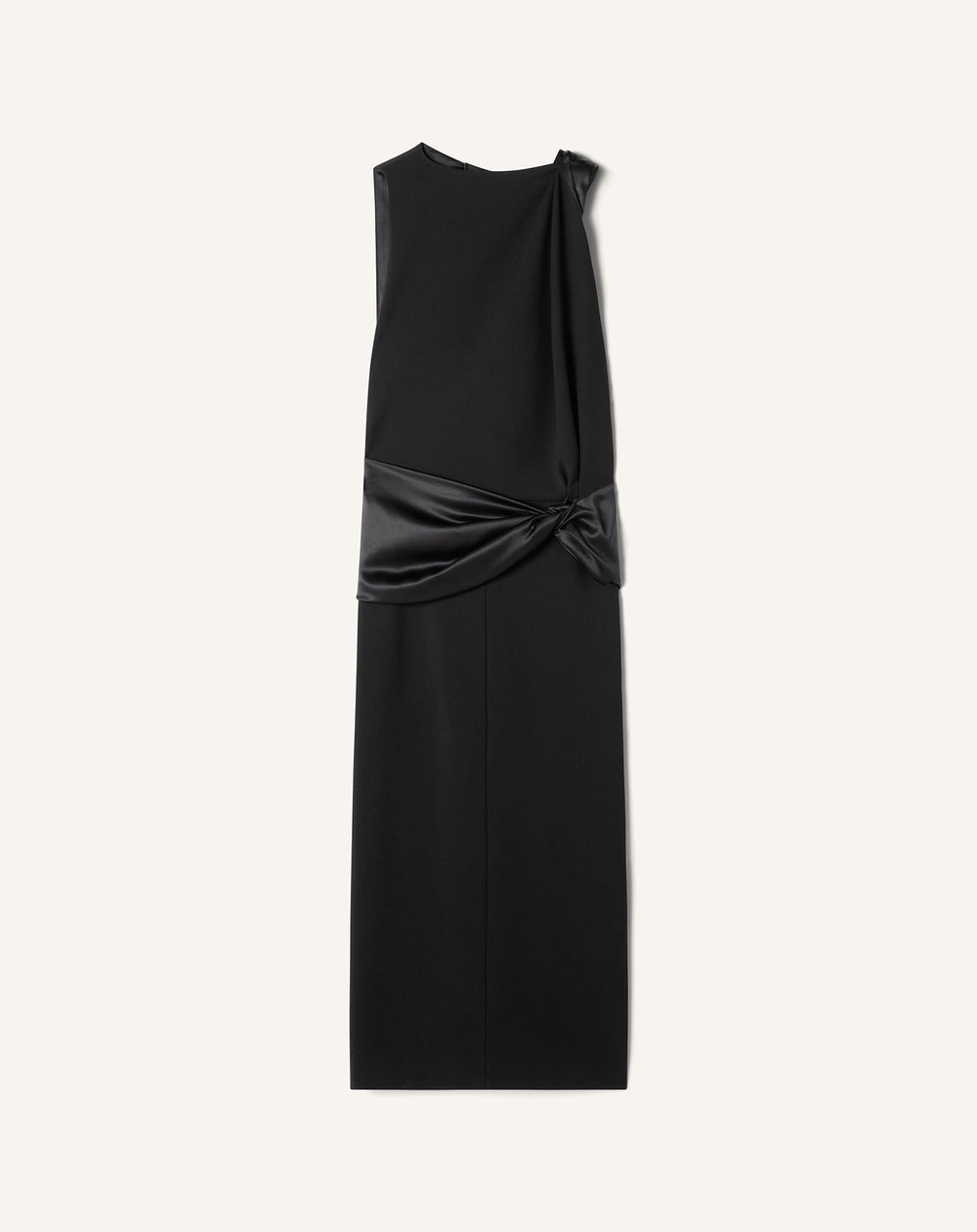Robe Midi En Jersey Et Satin Black | Lanvin Women