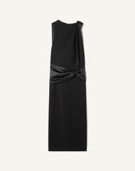 Robe Midi En Jersey Et Satin Black | Lanvin Women