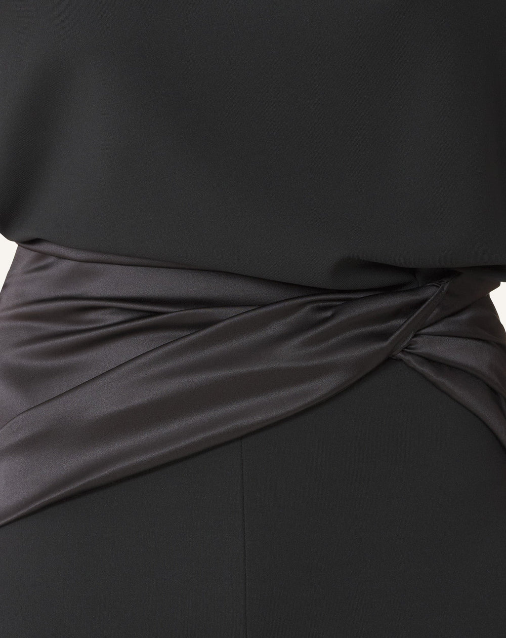 Robe Midi En Jersey Et Satin Black | Lanvin Women