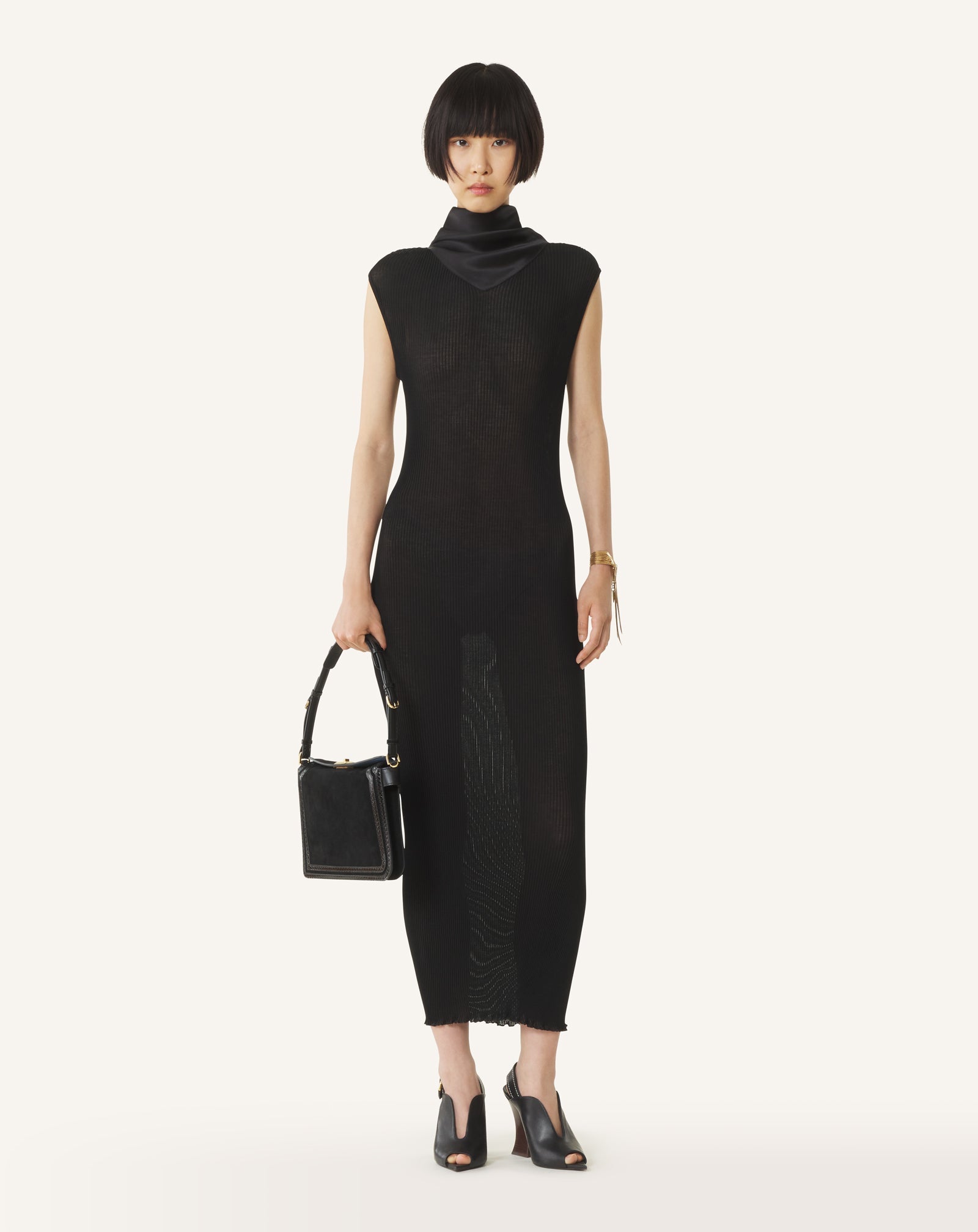 Robe En Jersey Plissé Black | Lanvin Women