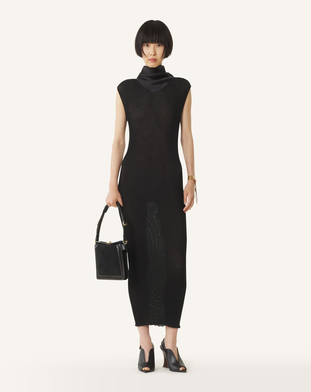 Robe En Jersey Plissé Black | Lanvin Women