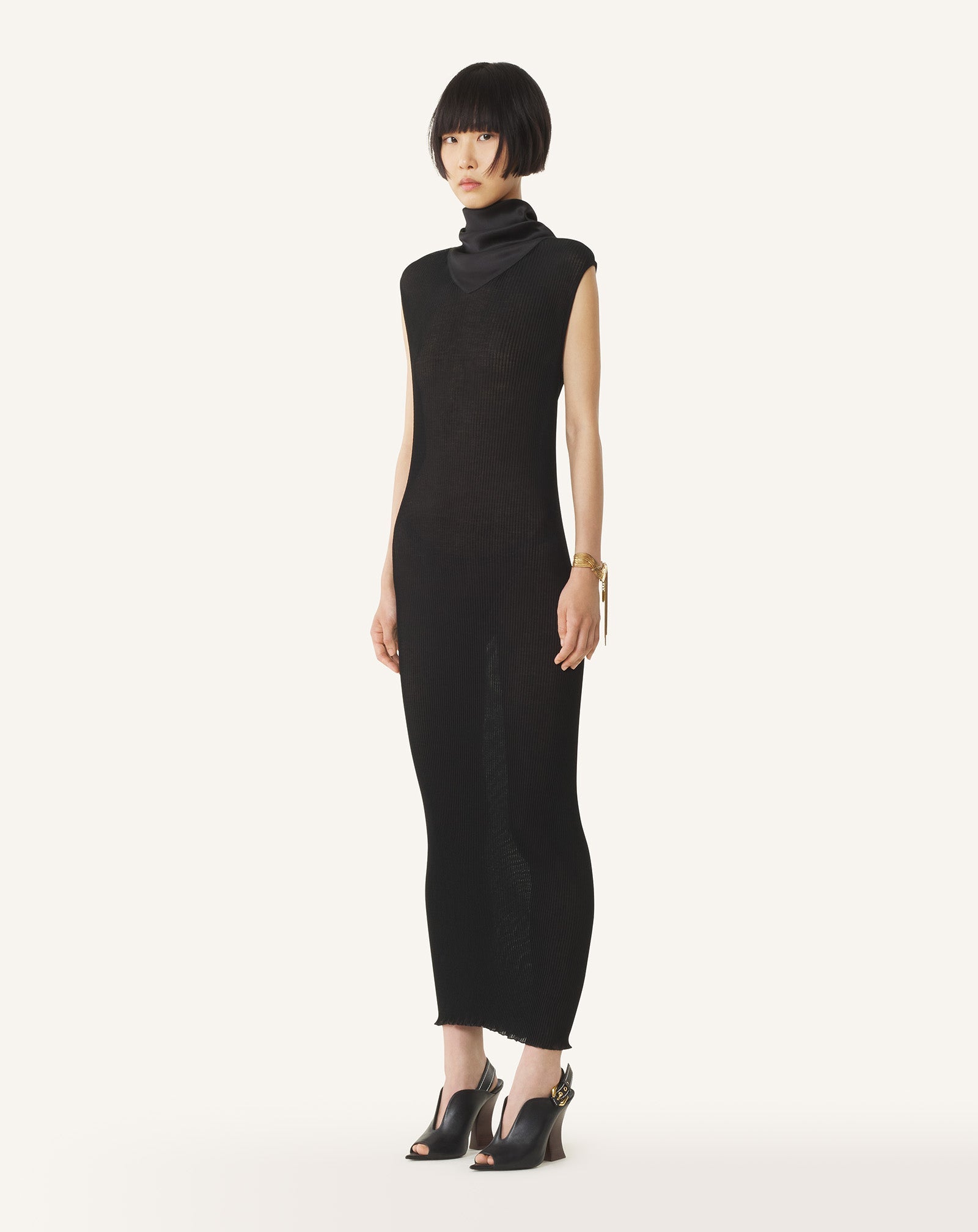 Robe En Jersey Plissé Black | Lanvin Women