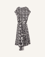 Robe Drapée En Soie Imprimée White | Lanvin Women