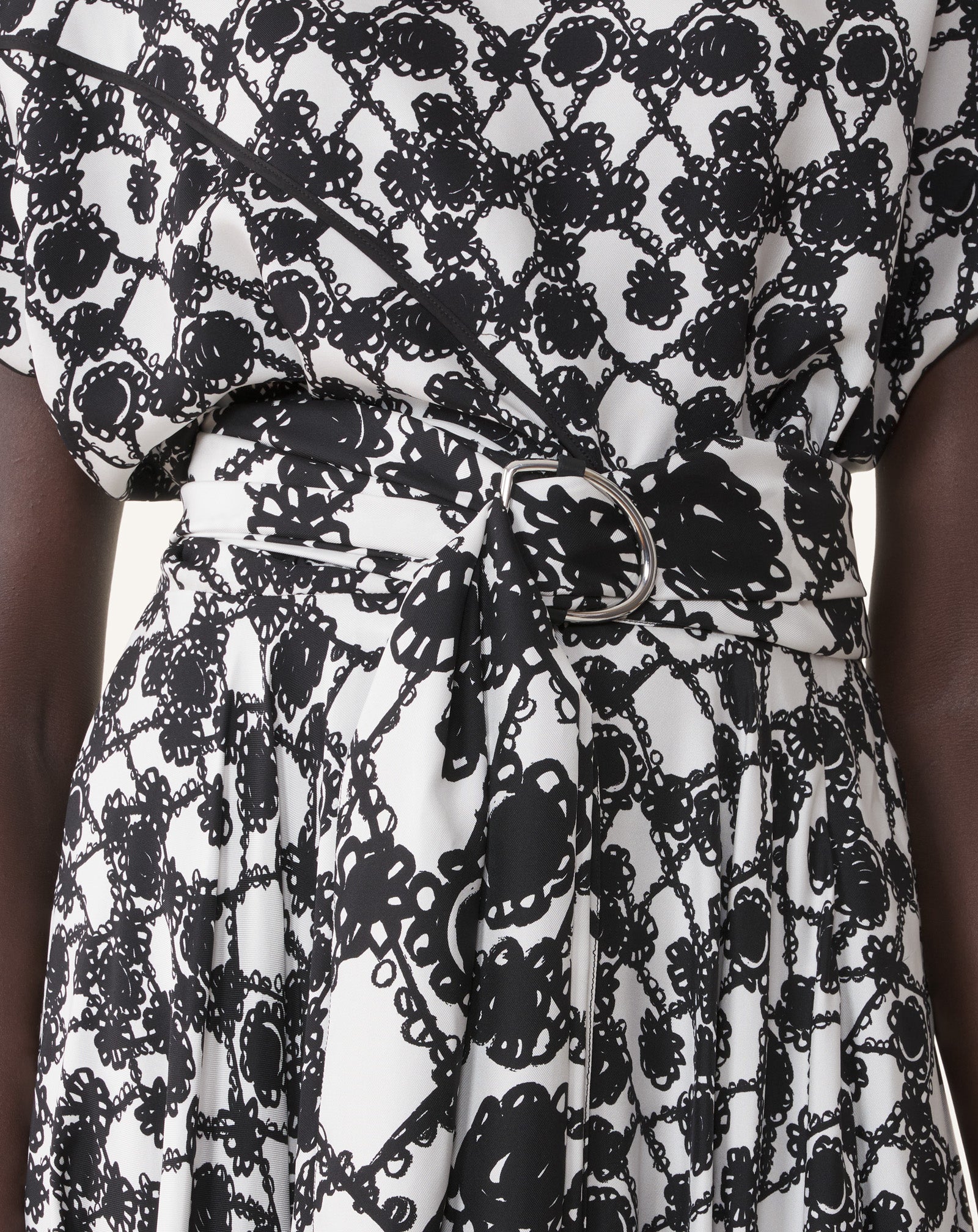 Robe Drapée En Soie Imprimée White | Lanvin Women