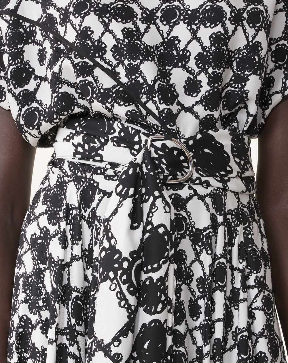Robe Drapée En Soie Imprimée White | Lanvin Women