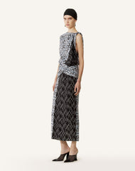 Robe Patchwork En Soie Imprimée | Lanvin Women