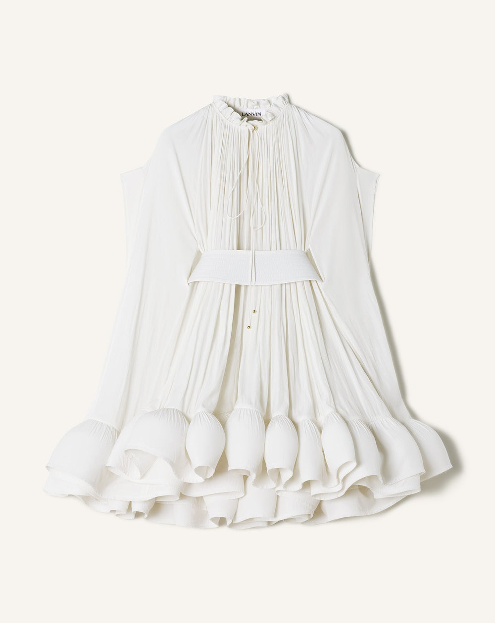 White Short Charmeuse Dress | Lanvin Women