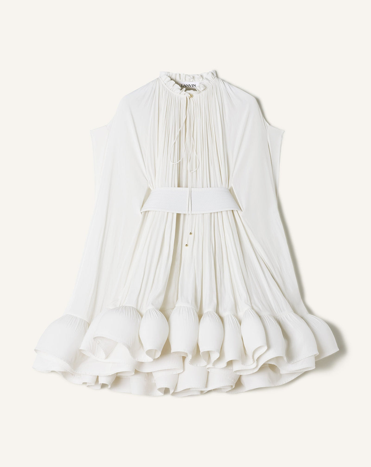 White Short Charmeuse Dress | Lanvin Women