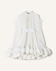White Short Charmeuse Dress | Lanvin Women