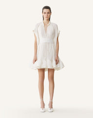 White Short Charmeuse Dress | Lanvin Women