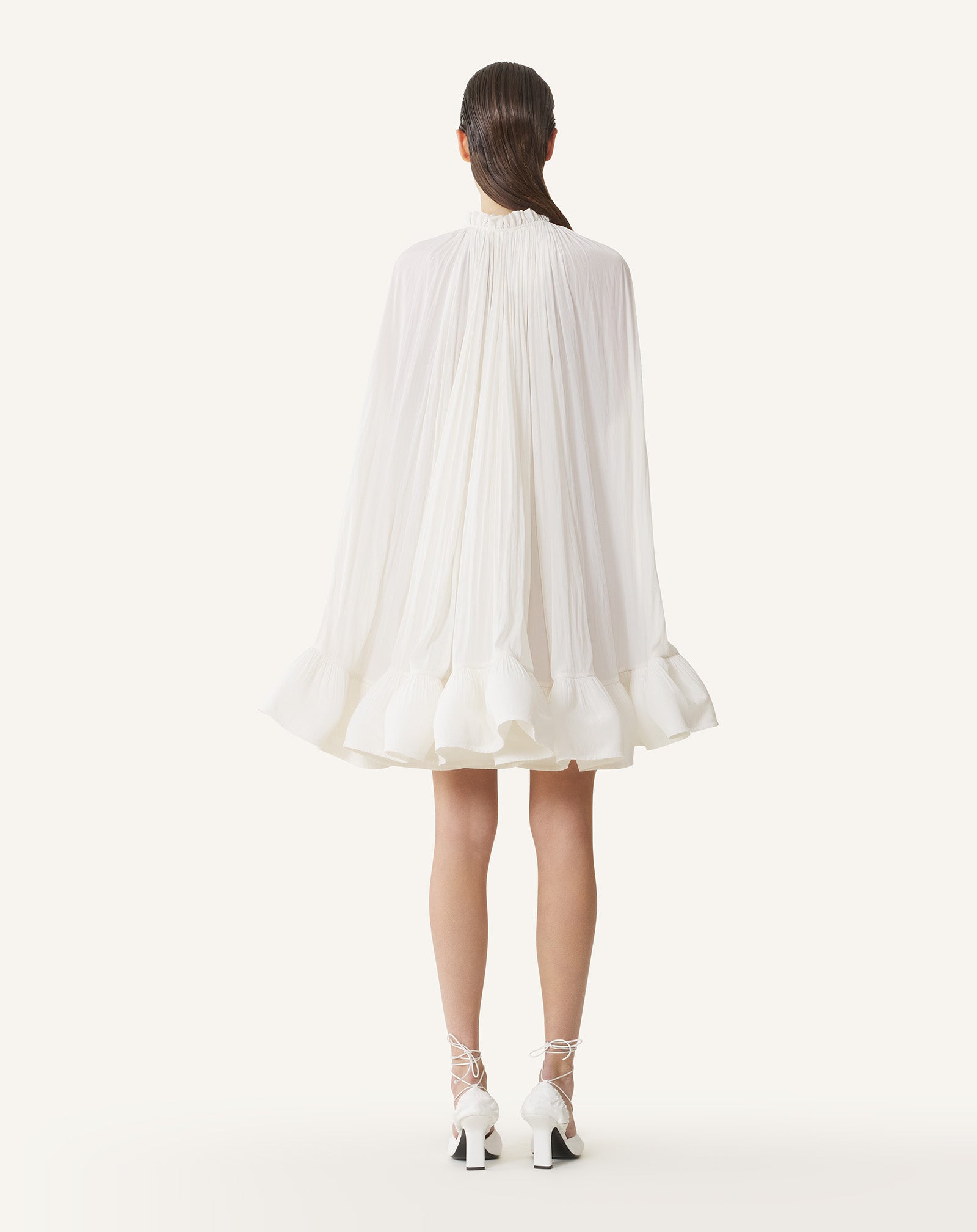 White Short Charmeuse Dress | Lanvin Women