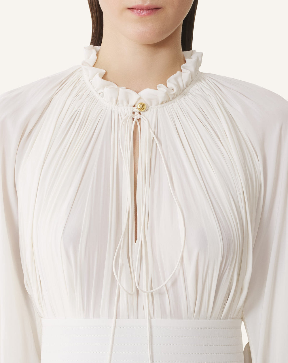 White Short Charmeuse Dress | Lanvin Women