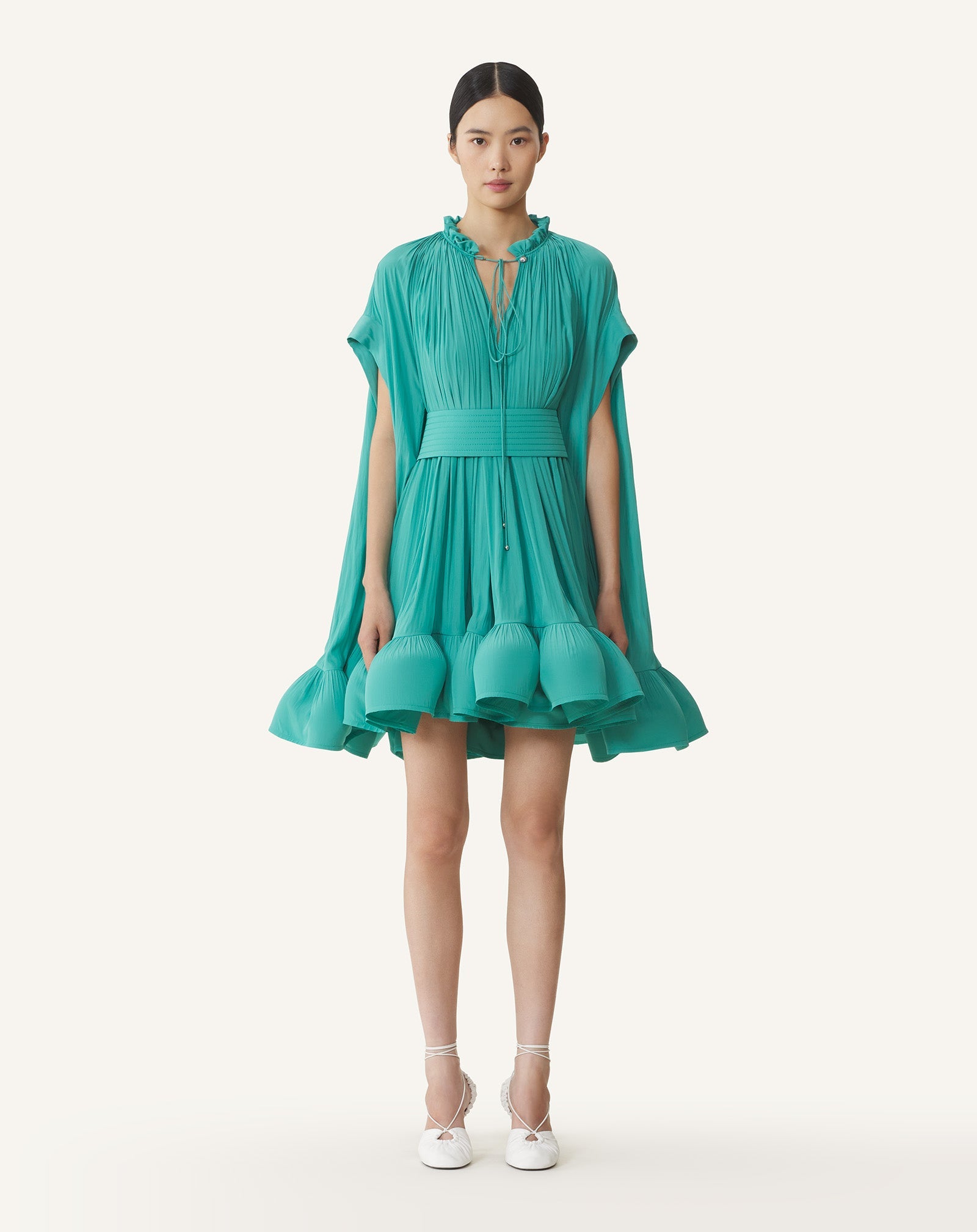 Green Short Charmeuse Dress | Lanvin Women