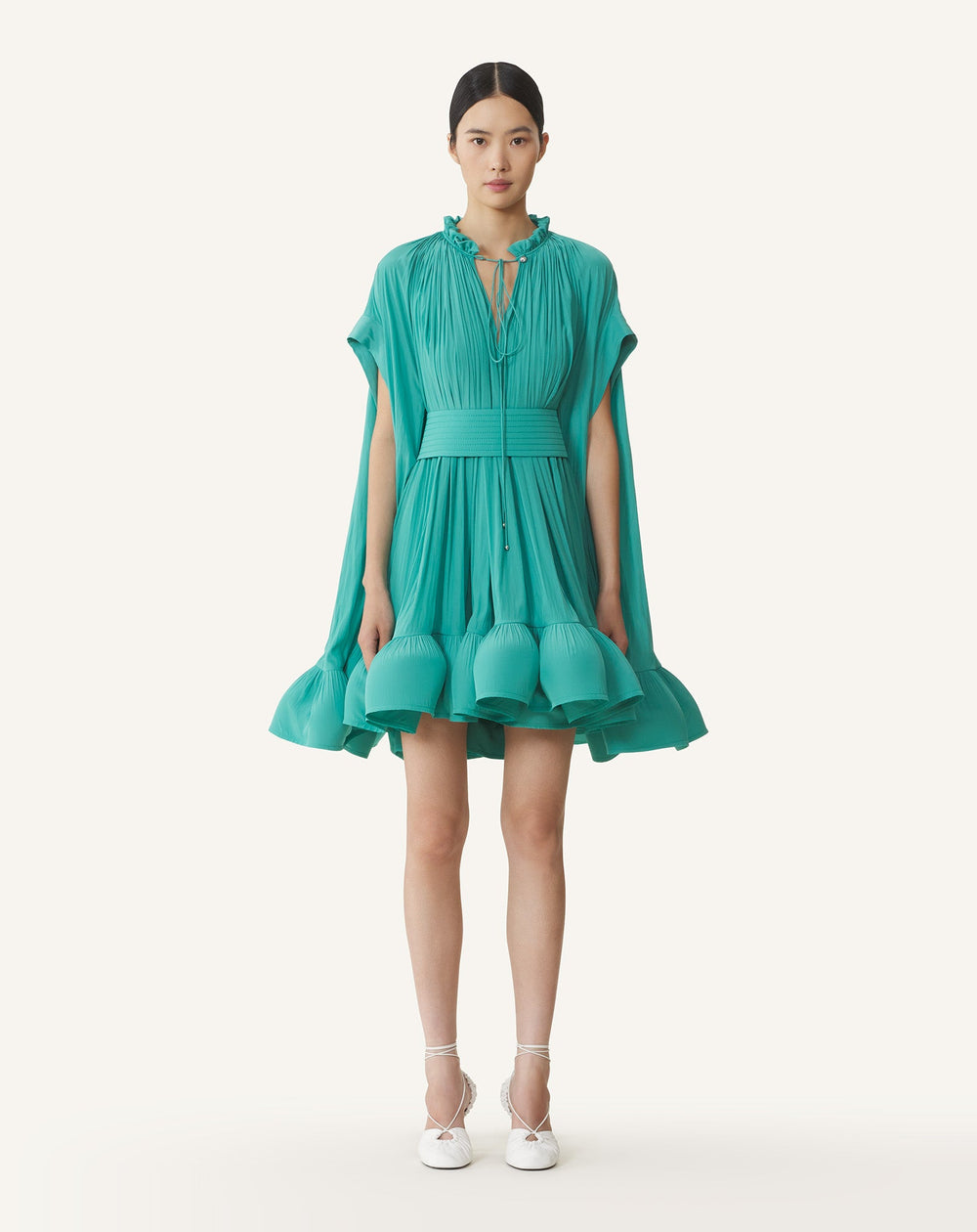 Green Short Charmeuse Dress | Lanvin Women