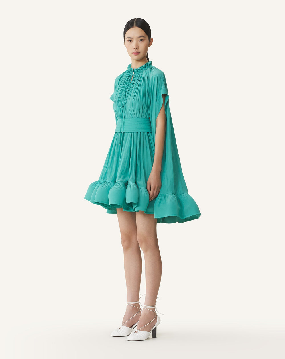 Green Short Charmeuse Dress | Lanvin Women