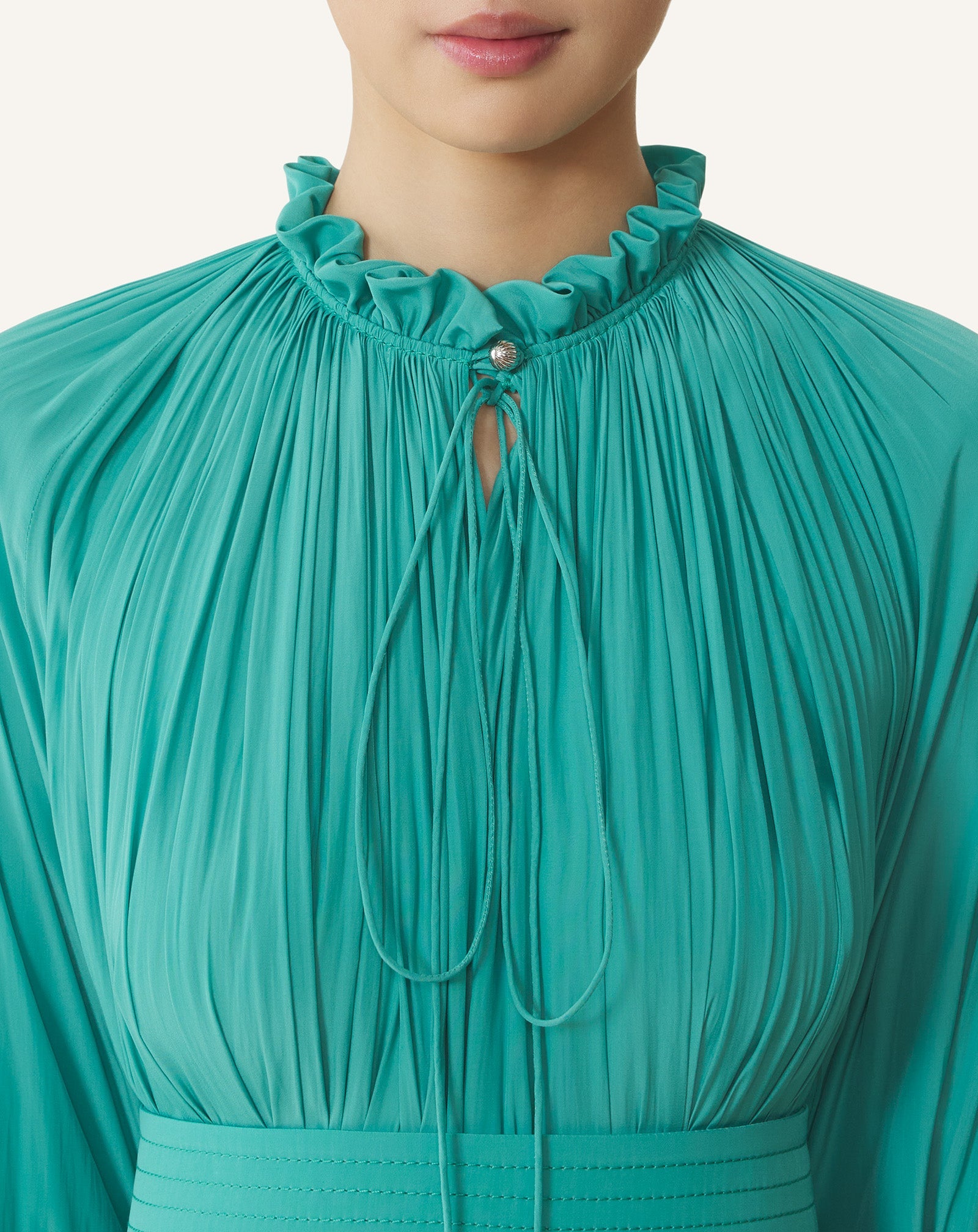 Green Short Charmeuse Dress | Lanvin Women