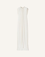Robe Brodée En Charmeuse White | Lanvin Women