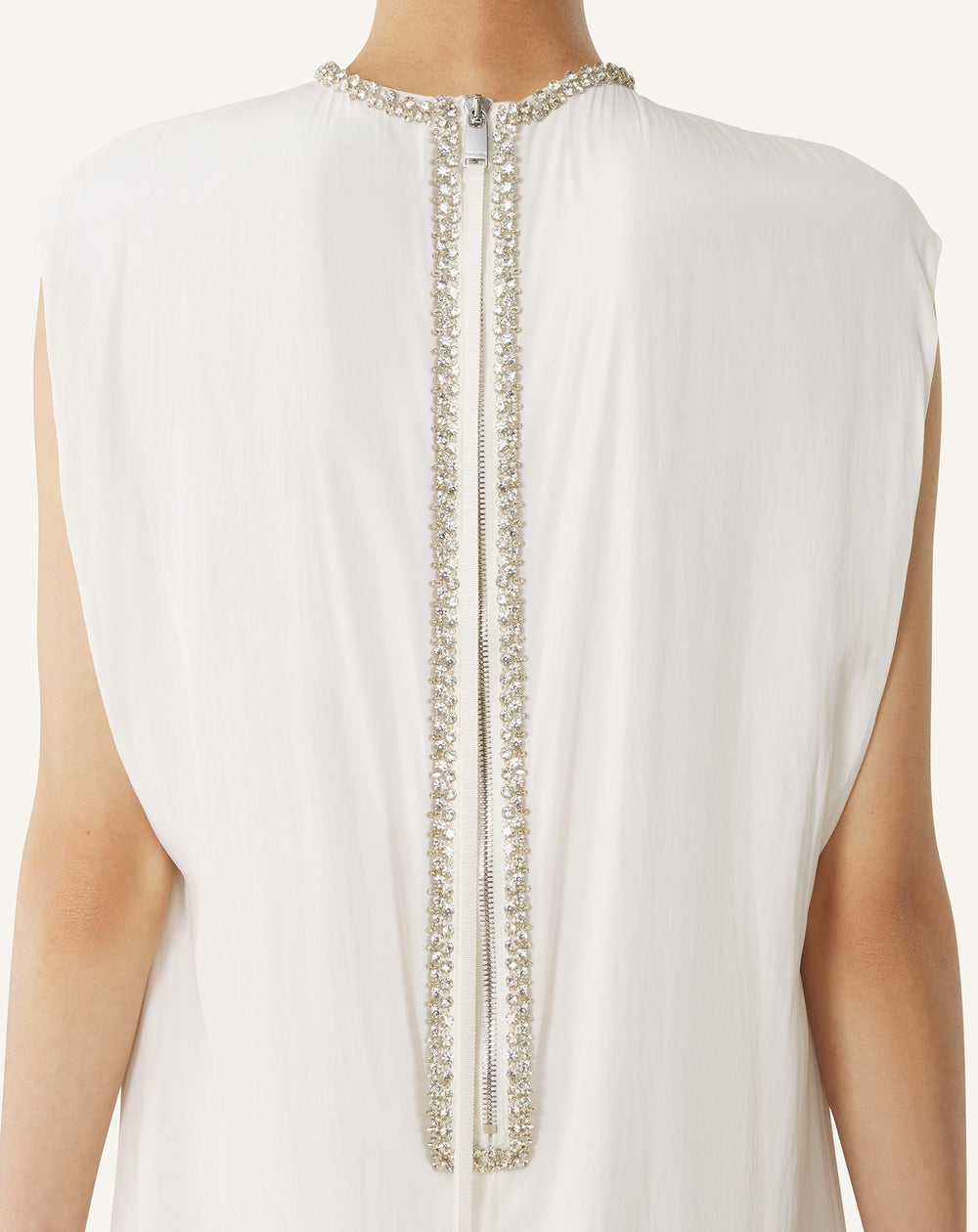 Robe Brodée En Charmeuse White | Lanvin Women
