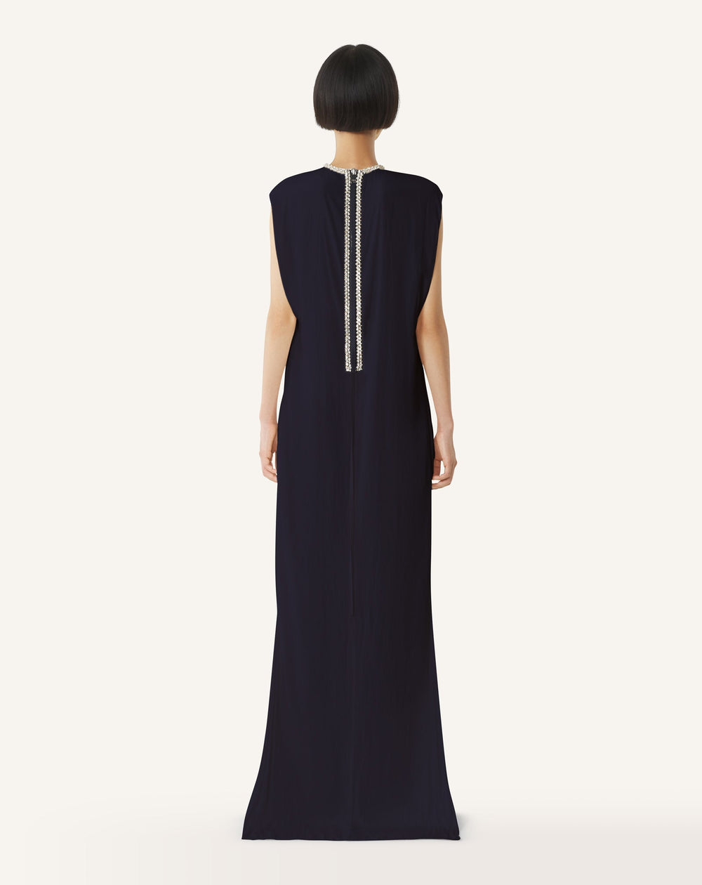 Robe Brodée En Charmeuse Blue | Lanvin Women