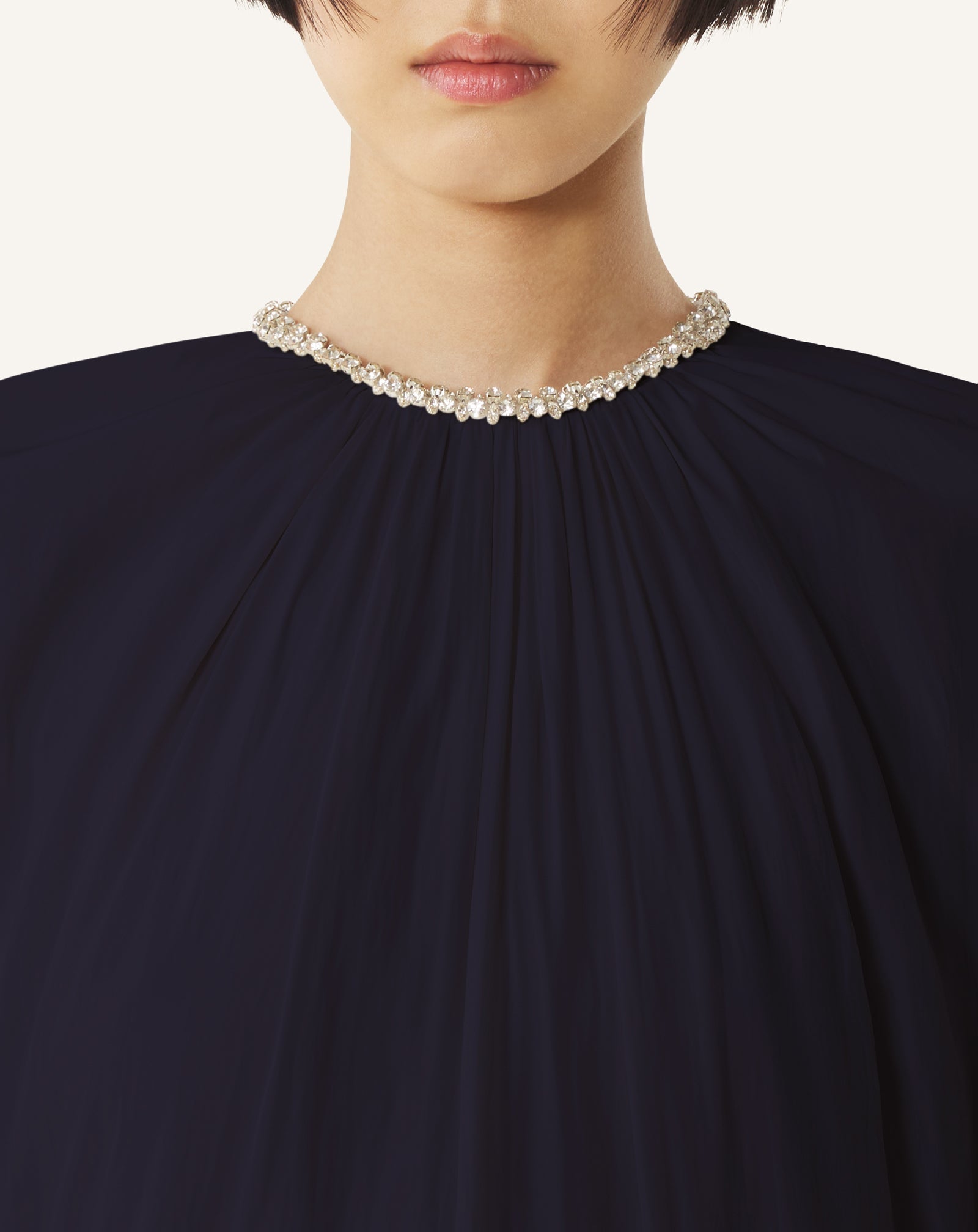 Robe Brodée En Charmeuse Blue | Lanvin Women