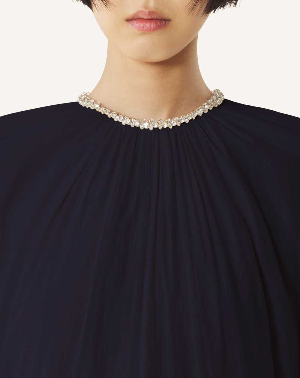 Robe Brodée En Charmeuse Blue | Lanvin Women