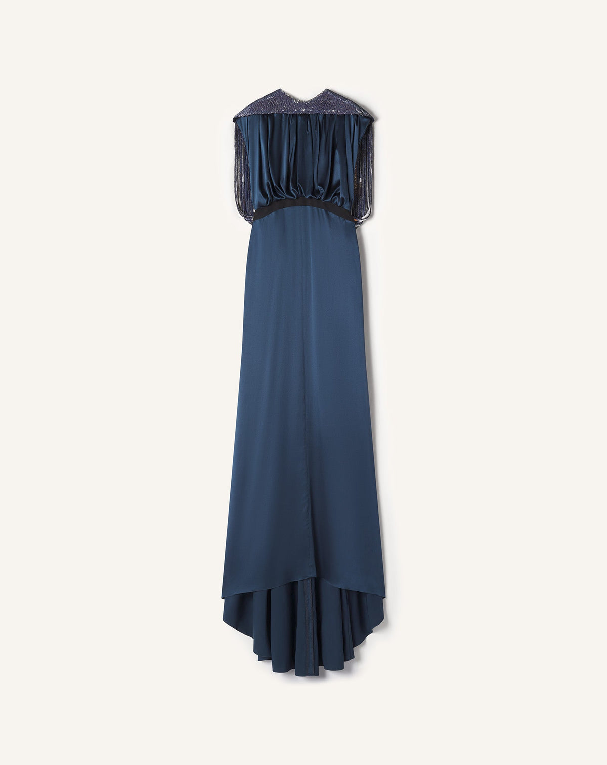 Robe À Dos Brodé En Satin De Soie Blue | Lanvin Women