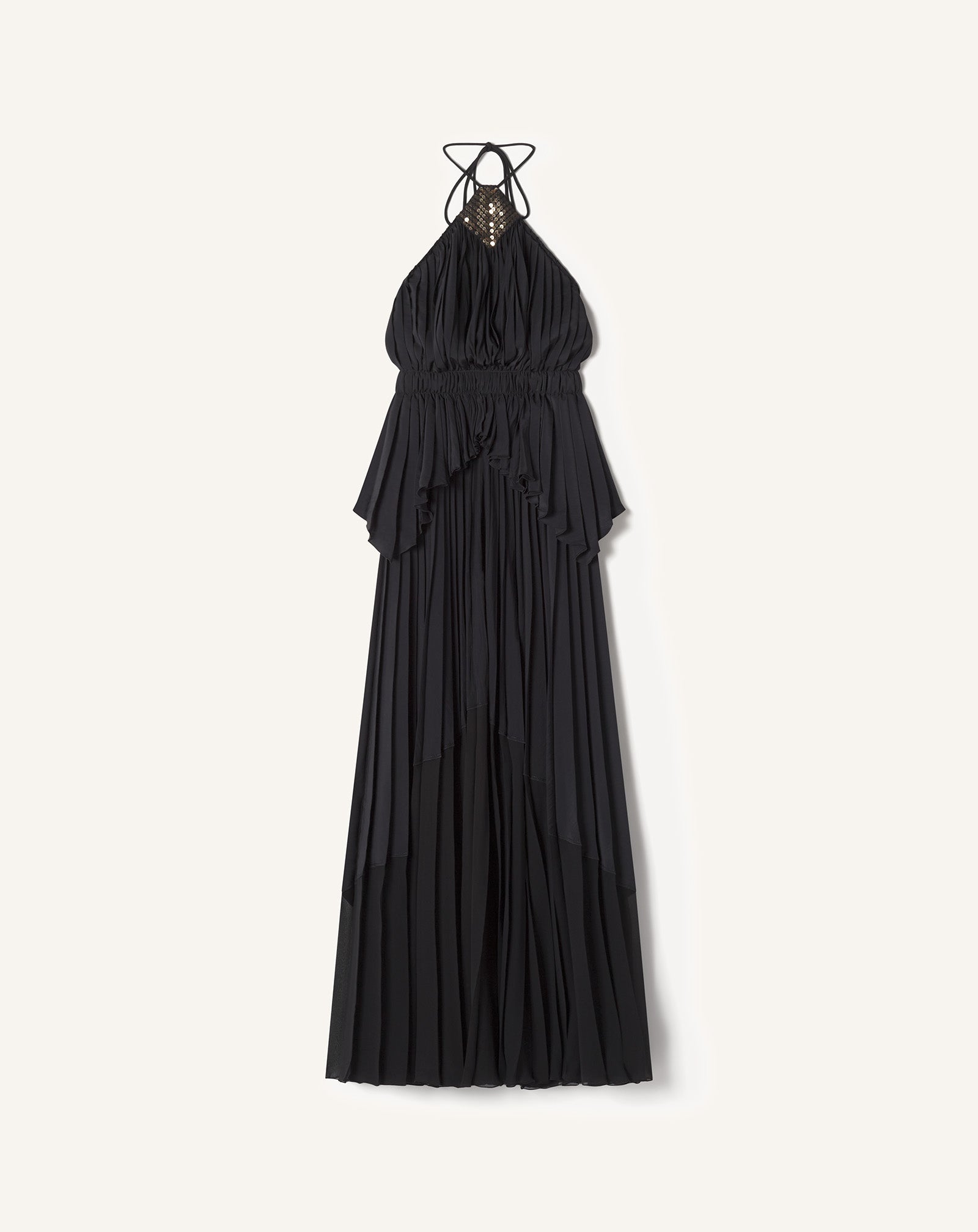 Robe Brodée En Soie Et Charmeuse Black | Lanvin Women