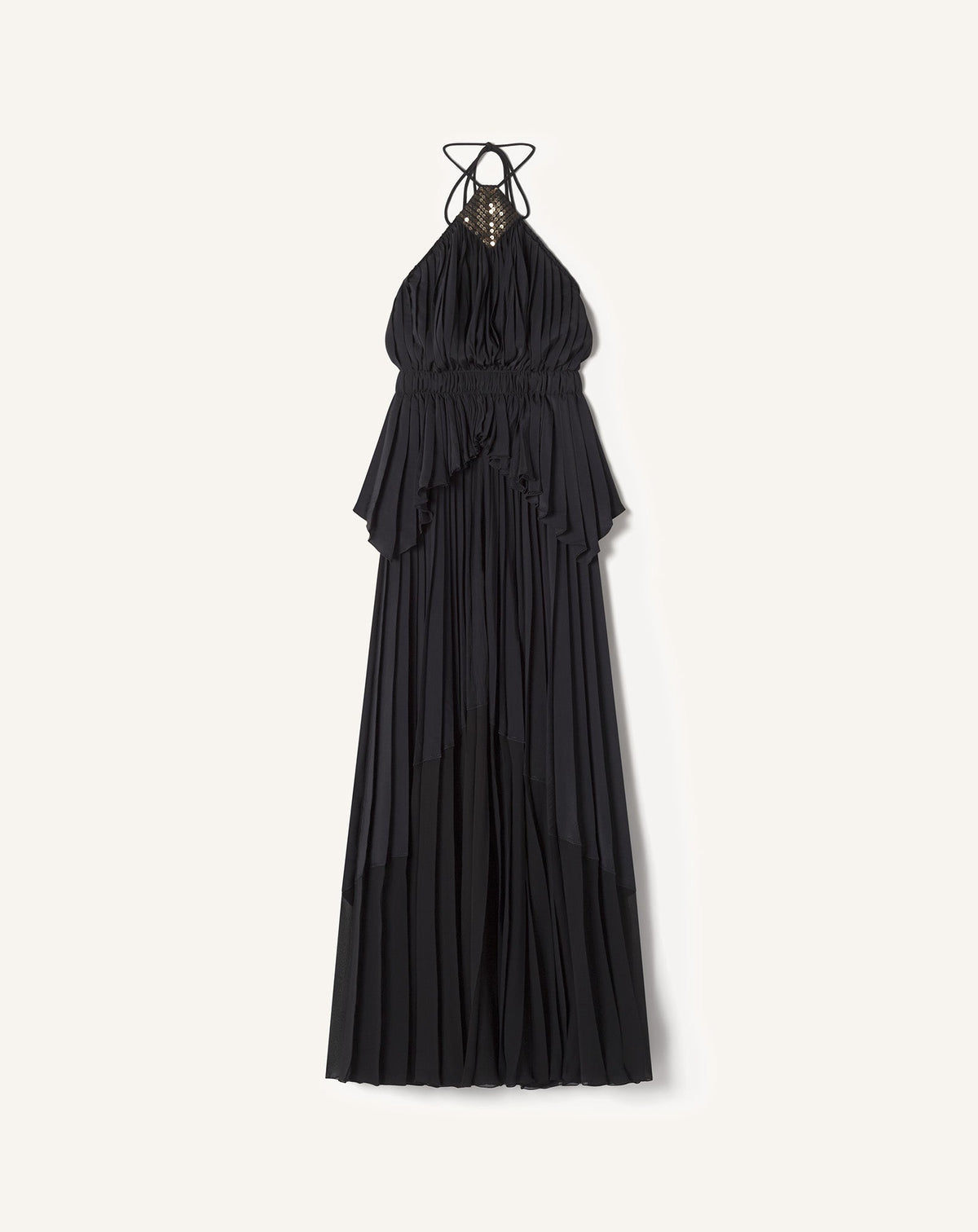 Robe Brodée En Soie Et Charmeuse Black | Lanvin Women