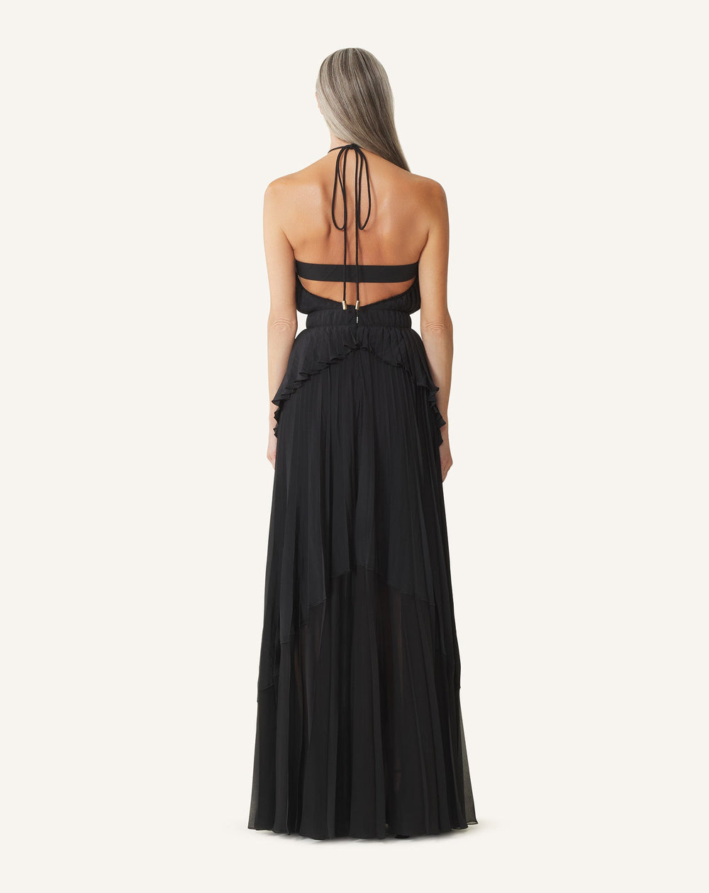 Robe Brodée En Soie Et Charmeuse Black | Lanvin Women