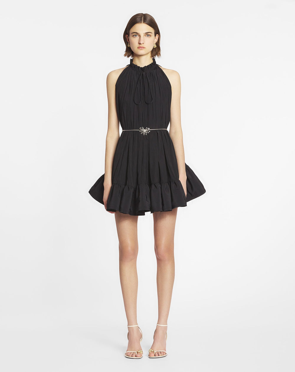 Black Short Dress With Ruffles | Lanvin Women