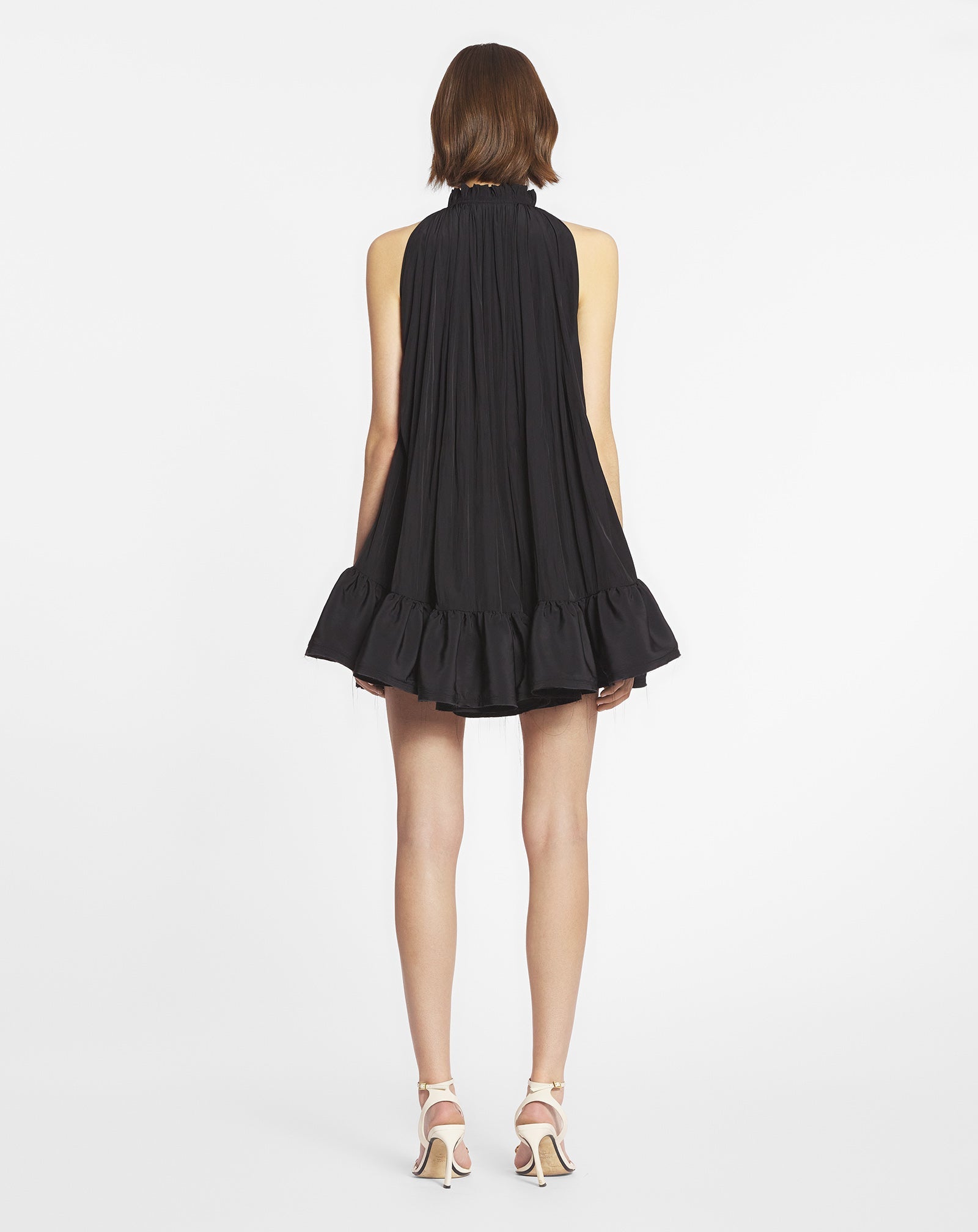 Black Short Dress With Ruffles | Lanvin Women