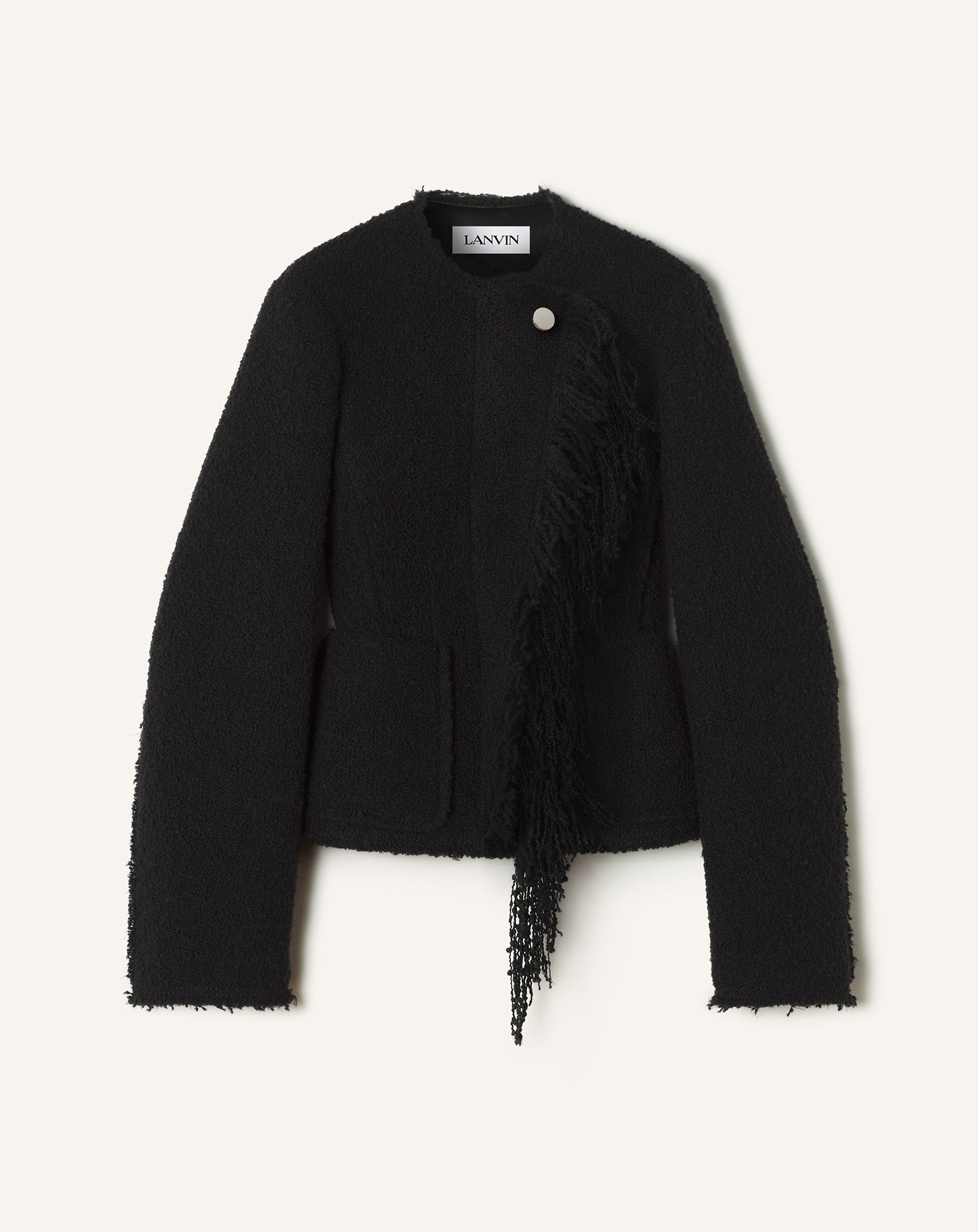 Black Asymmetrical Jacket In Bouclé Wool | Lanvin Women