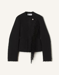 Black Asymmetrical Jacket In Bouclé Wool | Lanvin Women