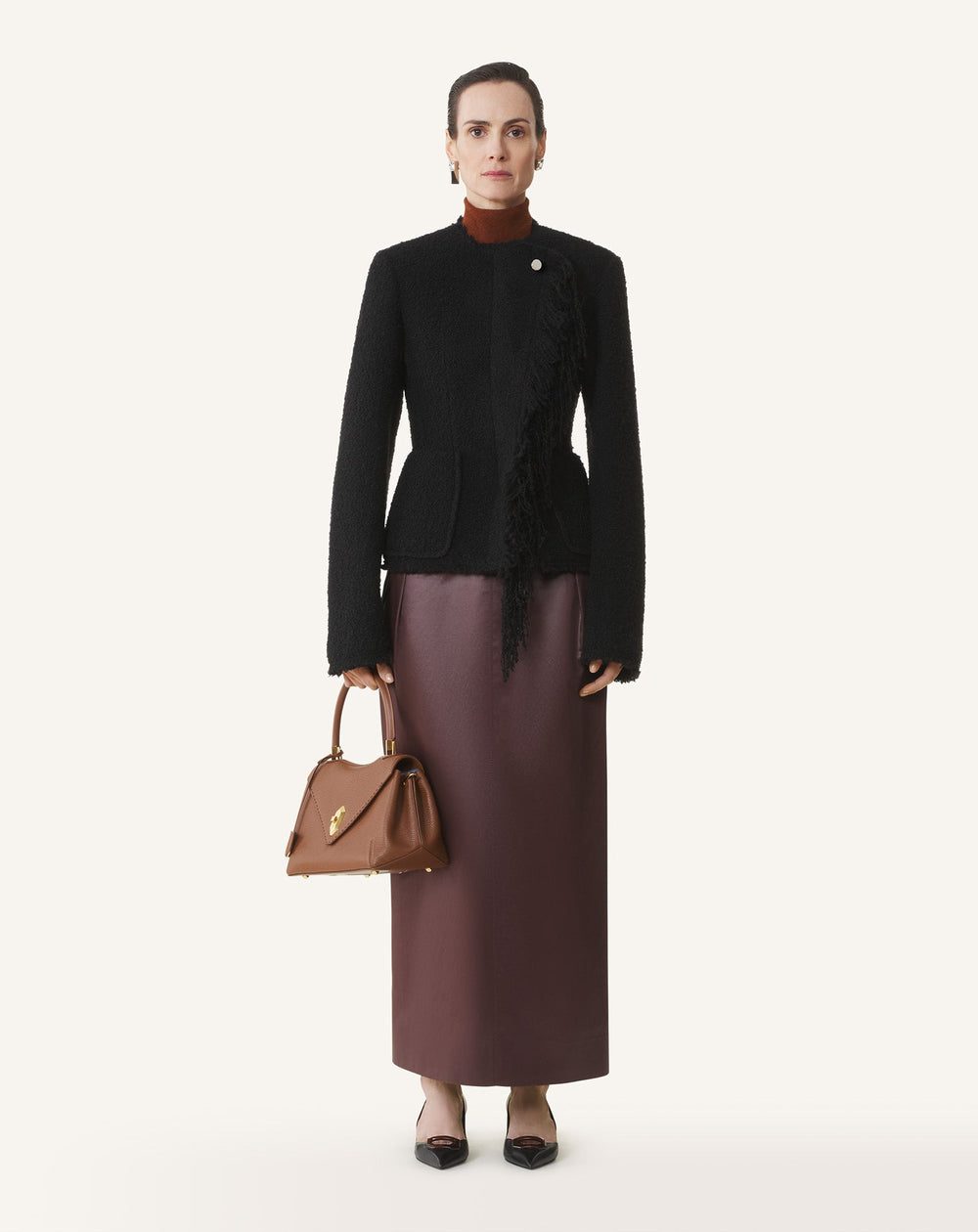 Black Asymmetrical Jacket In Bouclé Wool | Lanvin Women