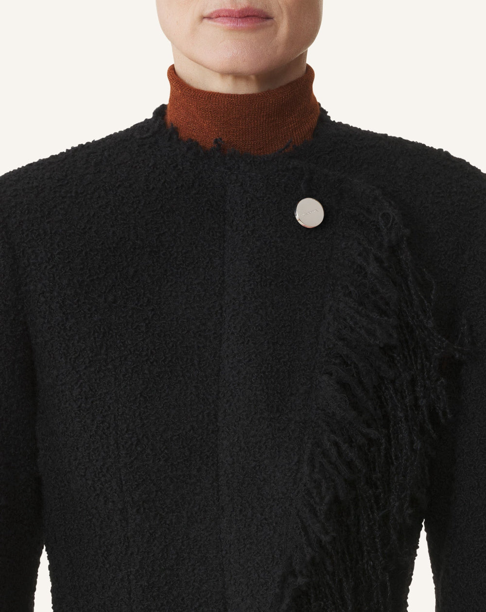Black Asymmetrical Jacket In Bouclé Wool | Lanvin Women