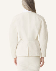 Veste Ceinturée En Jacquard White | Lanvin Women