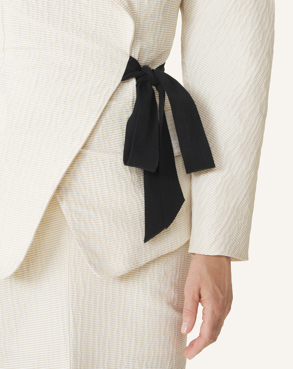 Veste Ceinturée En Jacquard White | Lanvin Women
