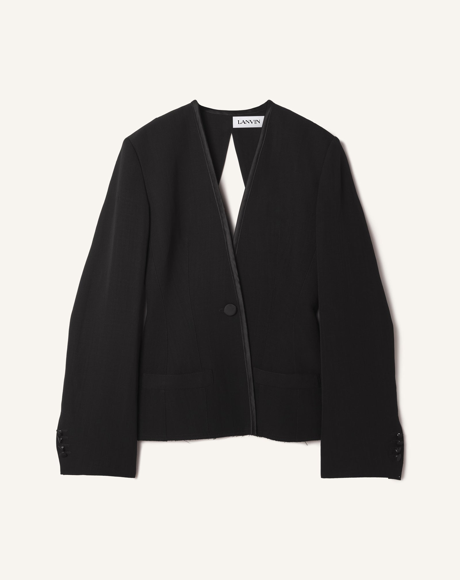 Veste Dos Nu En Soie Et Viscose Black | Lanvin Women