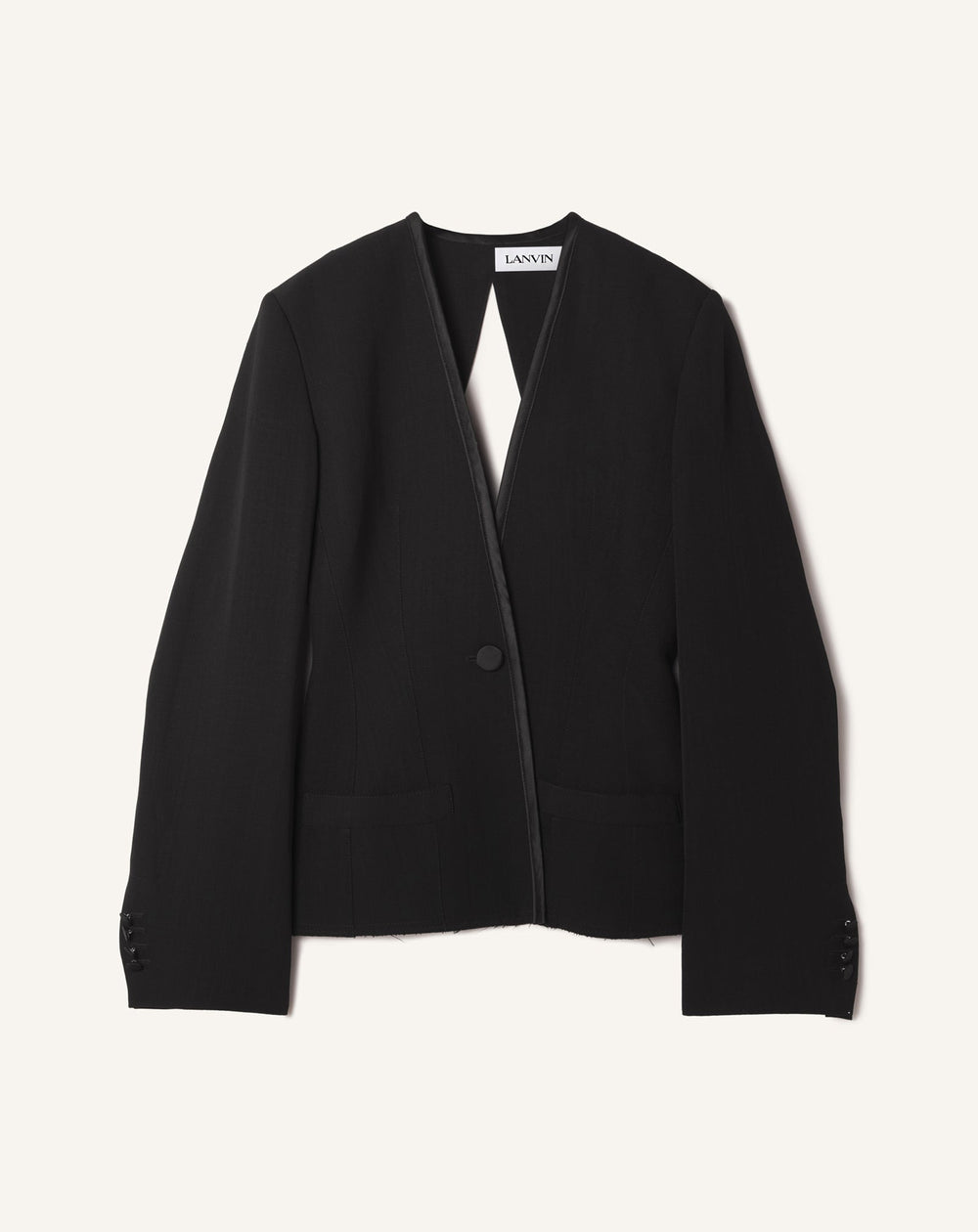 Veste Dos Nu En Soie Et Viscose Black | Lanvin Women