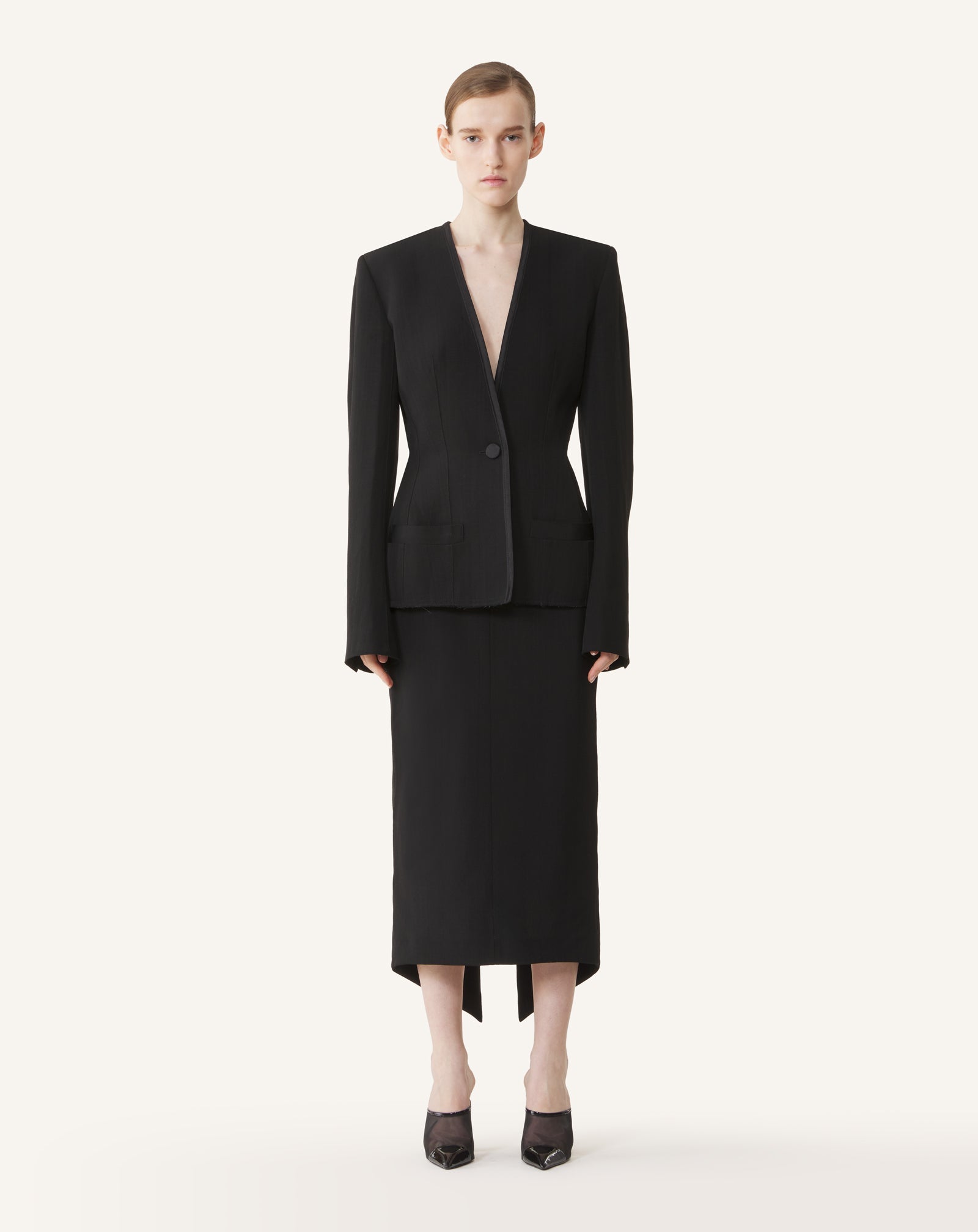 Veste Dos Nu En Soie Et Viscose Black | Lanvin Women