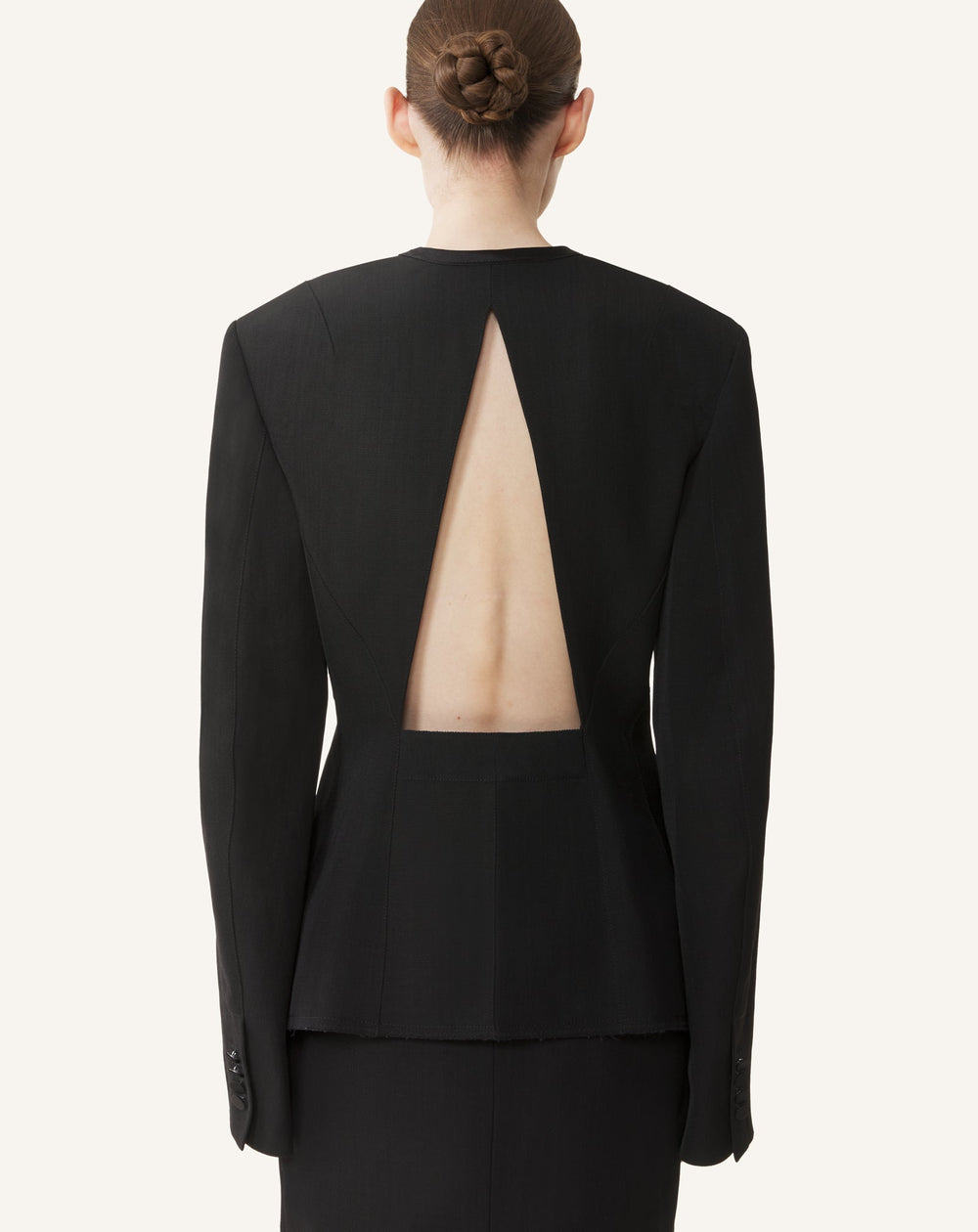 Veste Dos Nu En Soie Et Viscose Black | Lanvin Women
