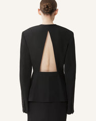 Veste Dos Nu En Soie Et Viscose Black | Lanvin Women